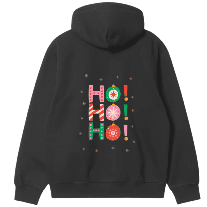 Winterwear- Unisex Oversized Fit Hoodie/Jacket - Ho Ho- Graphic Hoodies-Dth-013