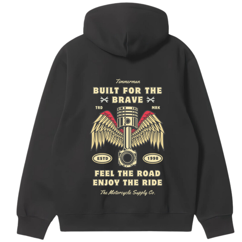 Hooded sweatshirt black with golden color graphic on it