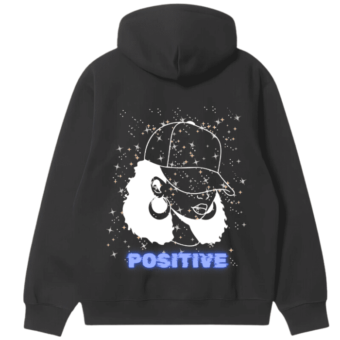 A Black Sweatshirt With A Girl Design