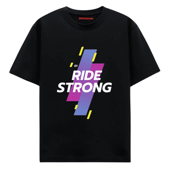 A Black T-Shirt With A Colourful Text