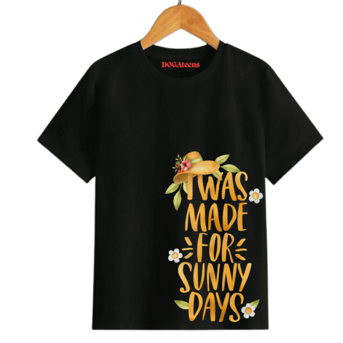 A Black T-Shirt With A Colourful Text