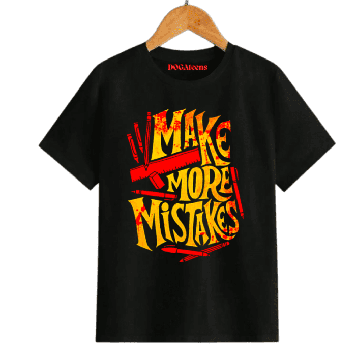 A Black T-Shirt With A Colourful Text