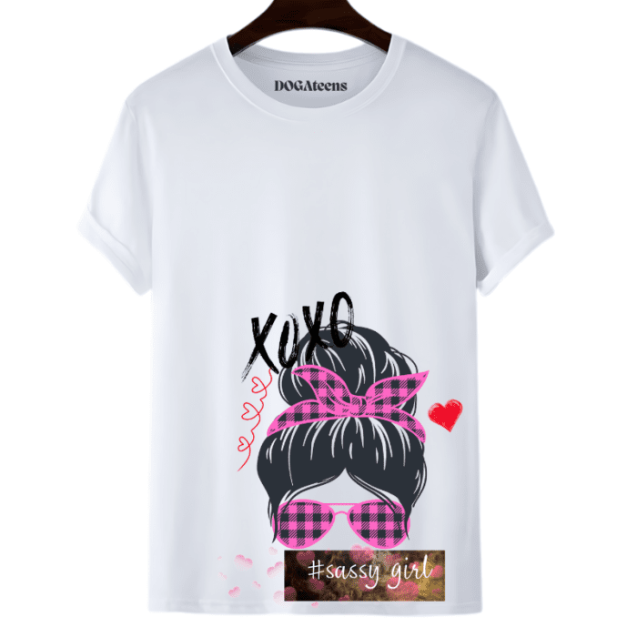 A White T-Shirt With A Colourful Text &Amp; Design