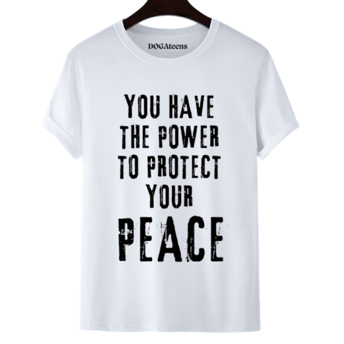 A White T-Shirt With A Colourful Text &Amp; Design