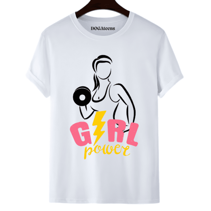 A White T-Shirt With A Colourful Text &Amp; Design