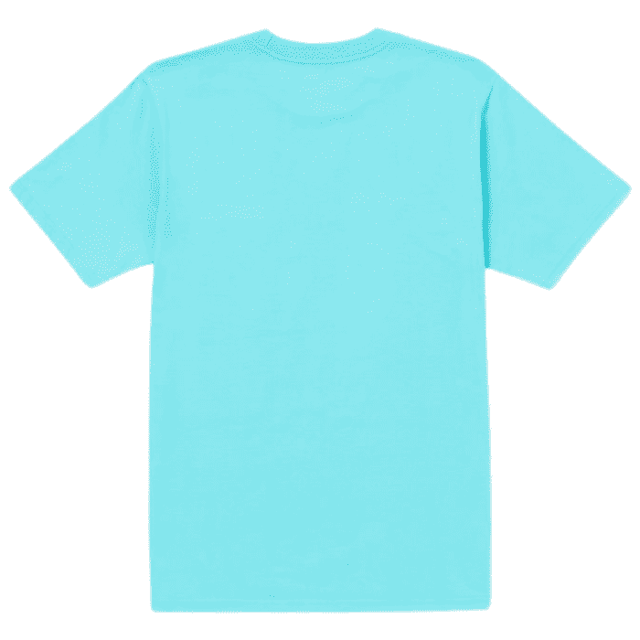 A Blue T-Shirt With A Colourful Text &Amp; Design