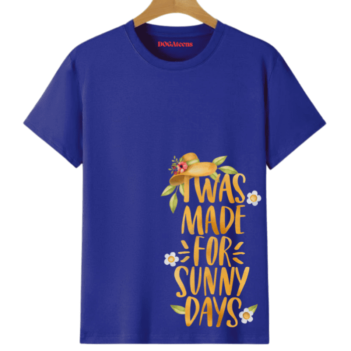 A Dark Blue T-Shirt With A Colourful Text