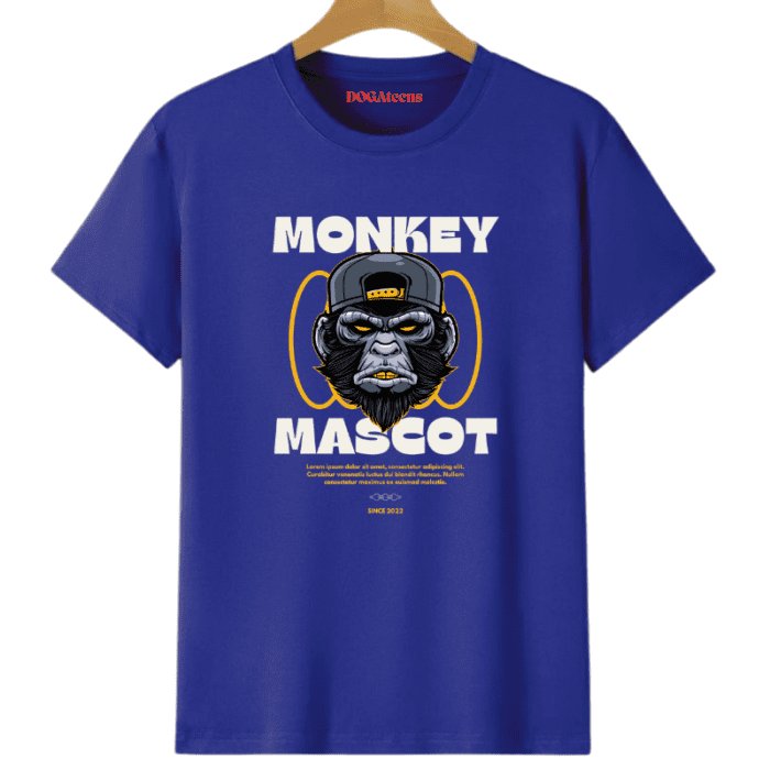 A Dark Blue T-Shirt With A Colourful Text &Amp; Design