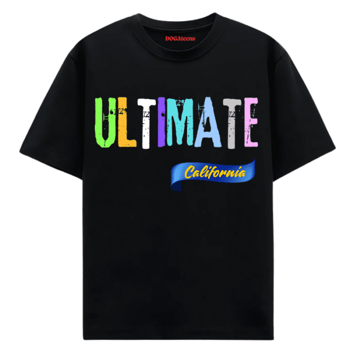 A Black T-Shirt With A Colourful Text