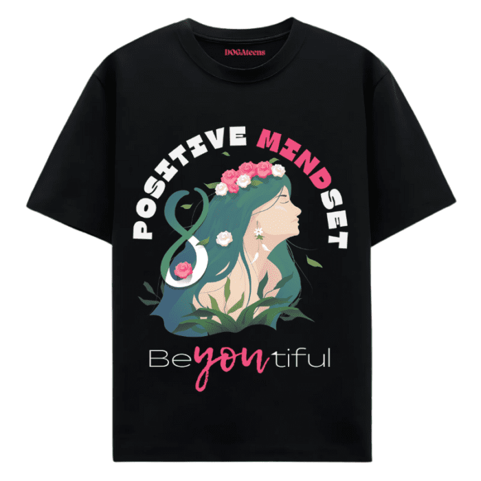 A Black T-Shirt With A Colourful Text &Amp; Women Design