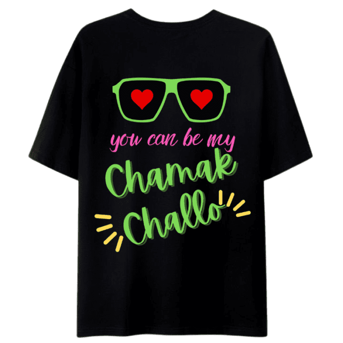 A Black T-Shirt With A Colourful Text