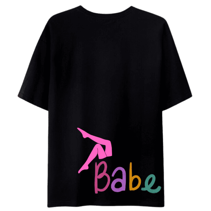 Black T-Shirt With Women Graphic &Amp; Text