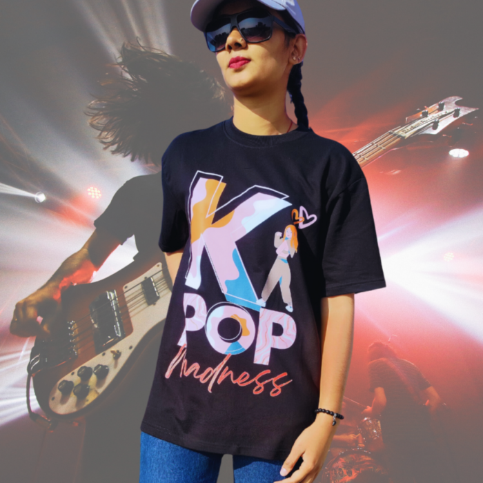 Women With Black T-Shirt K-Pop Madness Graphic Print