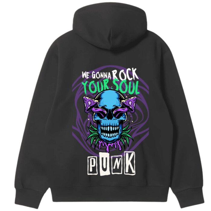 Hooded Sweatshirt, Men, Oversized Fit- Punk-Graphic Printed-Dth-025