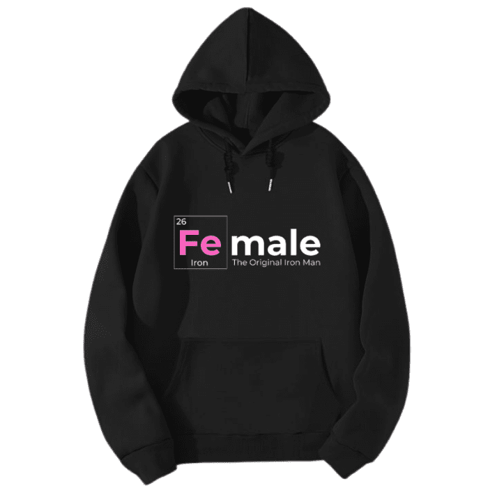 Hooded Sweatshirt, Women, Oversized Fit- Fe-Male-Graphic Printed-Dth-030