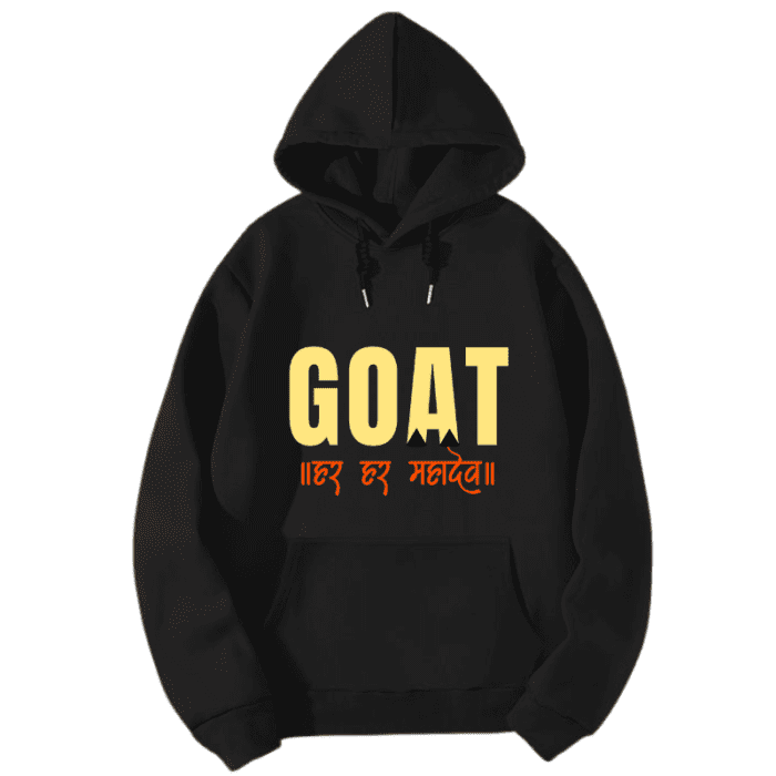 Hooded Sweatshirt, Unisex, Oversized Fit- Goat-Graphic Printed-Dth-032