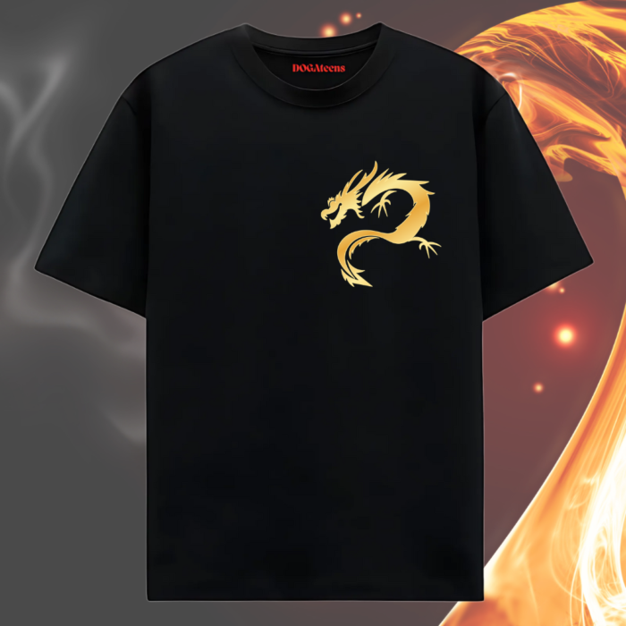 T Shirt Men Oversized Fit - Dragon Bell